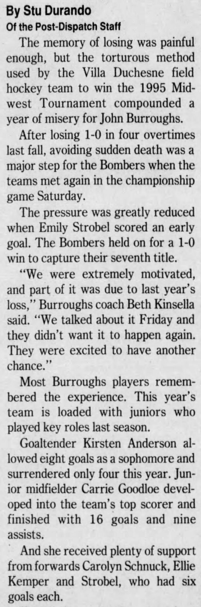 Nov. 5, 1996: Field hockey champ